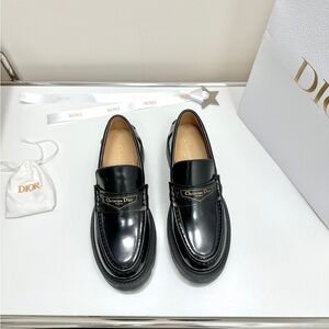 Dior Women's Shiny Black Loafers